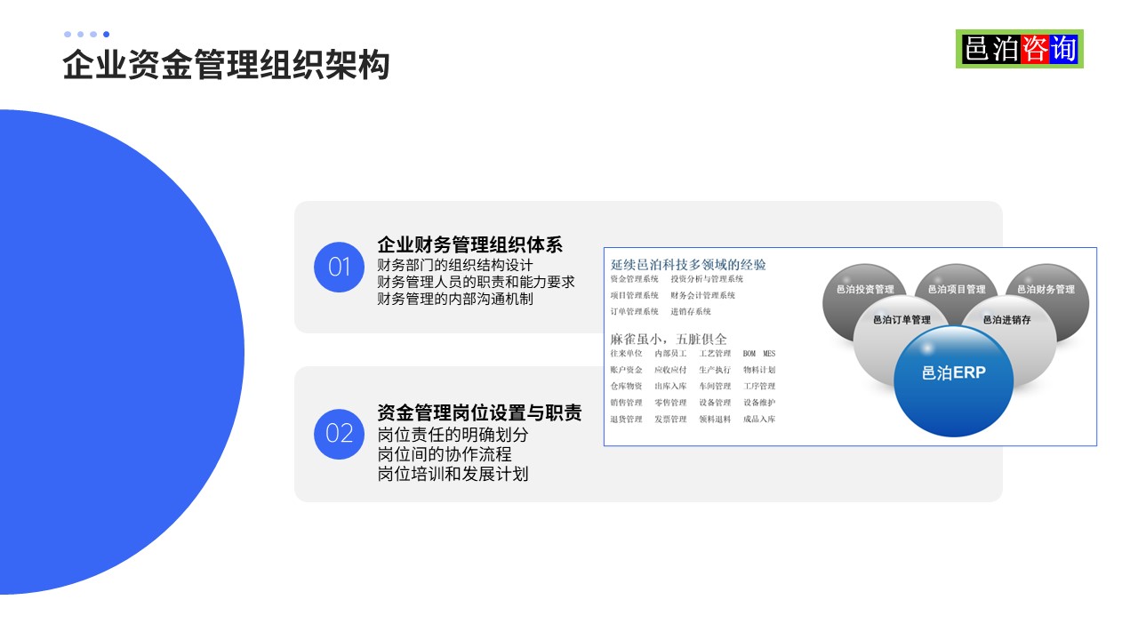 邑泊數(shù)字化智能化技術企業(yè)資金管理組織架構