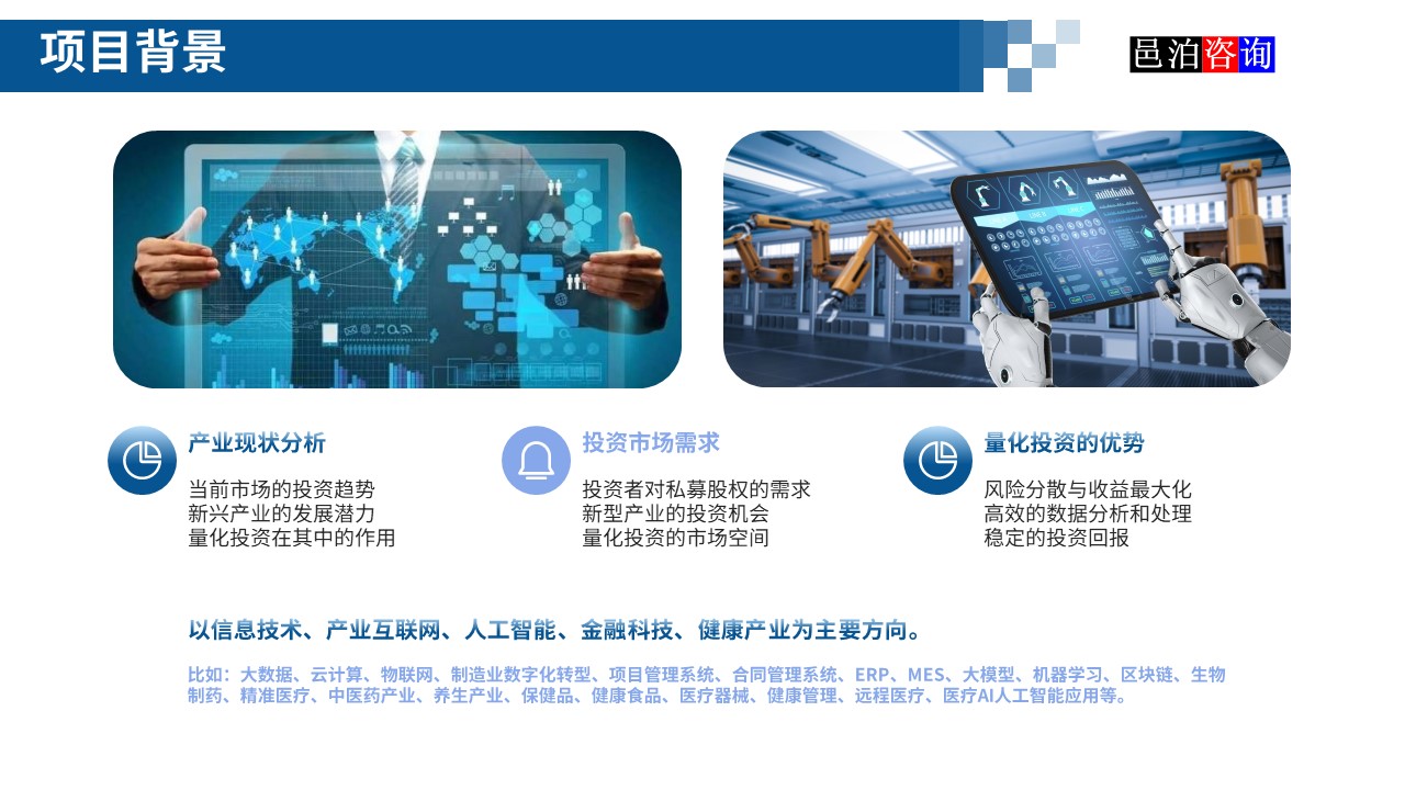 邑泊數(shù)字化智能化技術新型產業(yè)量化投資私募股權基金商業(yè)計劃書項目背景