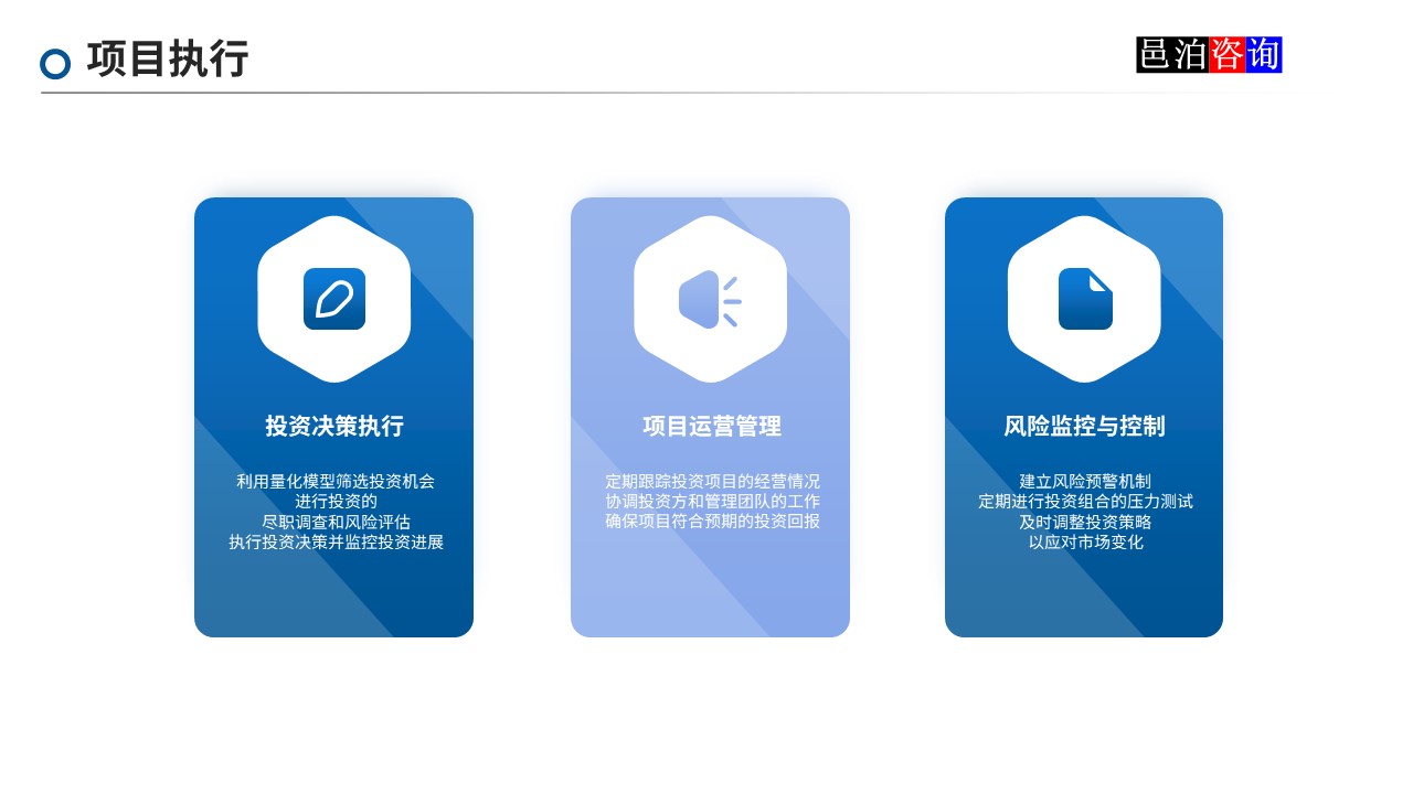 邑泊數(shù)字化智能化技術新型產業(yè)量化投資私募股權基金商業(yè)計劃書項目執(zhí)行