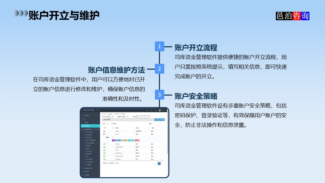 邑泊數(shù)字化智能化技術司庫資金管理軟件全解析賬戶開立與維護