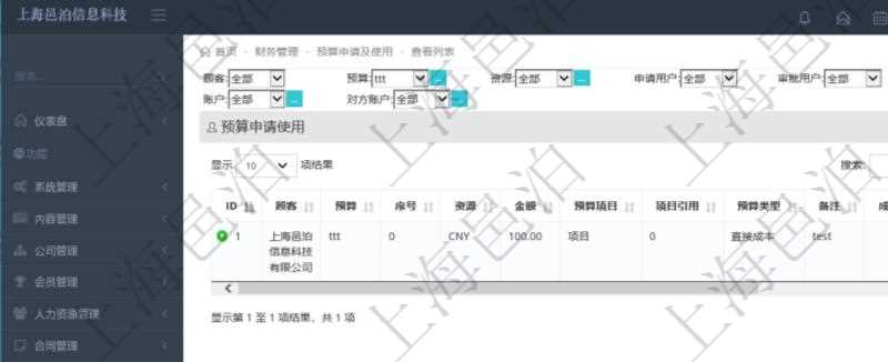 項(xiàng)目管理軟件可通過(guò)預(yù)算申請(qǐng)查詢頁(yè)面查詢和跟蹤預(yù)算申請(qǐng)及審批情況，查詢明細(xì)包括：預(yù)算、序號(hào)、資源、金額、預(yù)算項(xiàng)目、項(xiàng)目引用、預(yù)算類型、備注、成本類型等。