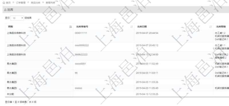 在項(xiàng)目管理軟件里可通過(guò)訂單管理系統(tǒng)查詢(xún)返回出庫(kù)流水列表信息，比如：出庫(kù)單編號(hào)、出庫(kù)日期、出庫(kù)明細(xì)等。