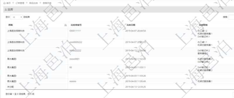 在項(xiàng)目管理軟件里可通過(guò)訂單管理系統(tǒng)查詢返回出庫(kù)流水列表信息，比如：出庫(kù)單編號(hào)、出庫(kù)日期、出庫(kù)明細(xì)等。
