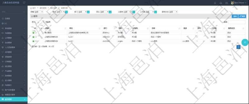 在項(xiàng)目管理軟件里可以使用服務(wù)管理系統(tǒng)管理維護(hù)服務(wù)，查詢服務(wù)列表的時(shí)候返回服務(wù)配置信息：?jiǎn)挝?、部門、團(tuán)隊(duì)、父服務(wù)、服務(wù)名稱、服務(wù)描述、序號(hào)、工作流、服務(wù)狀態(tài)等。