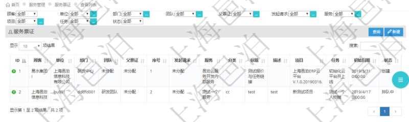 在項目管理軟件服務管理系統(tǒng)中查詢服務票證返回的信息字段有：單位、部門、團隊、父票證、序號、發(fā)起請求、分類、標題、描述、項目、任務、初始日期、狀態(tài)、報價、報價明細等。