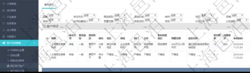 在項(xiàng)目管理軟件CRM客戶關(guān)系管理系統(tǒng)中，查看潛在客戶明細(xì)信息時(shí)可以查看的字段基本信息有：客戶名稱、客戶編號(hào)、客戶電話、實(shí)際客戶檔案、實(shí)際名稱、郵箱、地址、職業(yè)、性別、年齡、錄入用戶及創(chuàng)建時(shí)間。同時(shí)還可以查詢到關(guān)聯(lián)的客戶拜訪信息：來訪方式、跟進(jìn)級別、跟進(jìn)階段、城市、地區(qū)、領(lǐng)域、部門、合作方式、如何知道我們、預(yù)算范圍、聯(lián)系目標(biāo)、簽約概率、溝通細(xì)節(jié)、來訪時(shí)間、項(xiàng)目、價(jià)格反應(yīng)、認(rèn)值途徑。