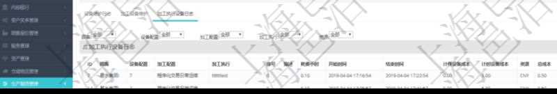 在項(xiàng)目管理軟件MES生產(chǎn)制造管理系統(tǒng)查看設(shè)備維護(hù)信息時(shí)返回設(shè)備信息。同時(shí)返回關(guān)聯(lián)的加工執(zhí)行設(shè)備日志：設(shè)備配置、加工配置、加工執(zhí)行、序號(hào)、描述、耗費(fèi)小時(shí)、開(kāi)始時(shí)間、結(jié)束時(shí)間、計(jì)件設(shè)備成本、計(jì)時(shí)設(shè)備成本、資源、貨幣單位、總成本。