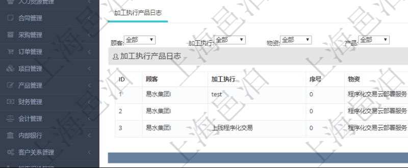 在項(xiàng)目管理軟件MES生產(chǎn)制造管理系統(tǒng)查詢加工產(chǎn)品配置信息時(shí)，還返回了關(guān)聯(lián)的加工執(zhí)行產(chǎn)品日志：加工執(zhí)行、序號(hào)、物資、產(chǎn)品、數(shù)量、容器、描述。