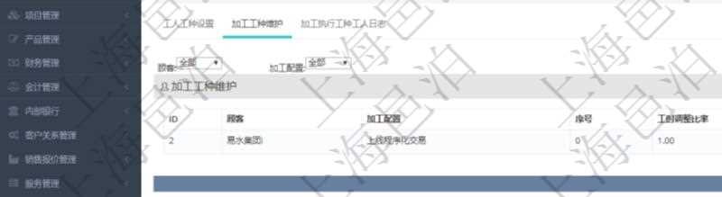 在項(xiàng)目管理軟件MES生產(chǎn)制造管理系統(tǒng)查詢工種明細(xì)信息的時(shí)候，還會(huì)返回關(guān)聯(lián)的加工工種維護(hù)信息：加工配置、序號(hào)、工時(shí)調(diào)整比率及描述。