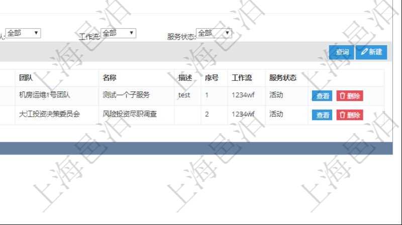 在項目管理軟件服務(wù)管理系統(tǒng)中查詢服務(wù)配置信息，不僅返回服務(wù)的基本配置信息字段，還會返回子服務(wù)的配置信息：單位、部門、團(tuán)隊、父服務(wù)、服務(wù)名稱、服務(wù)描述、序號、工作流、服務(wù)狀態(tài)等。