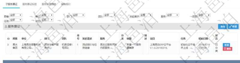 在項(xiàng)目管理軟件服務(wù)管理系統(tǒng)中查詢服務(wù)票證信息，不僅返回服務(wù)票證的基本信息字段，還會(huì)返回子服務(wù)票證信息：?jiǎn)挝?、部門、團(tuán)隊(duì)、序號(hào)、發(fā)起請(qǐng)求、分類、標(biāo)題、描述、項(xiàng)目、任務(wù)、初始日期、狀態(tài)。